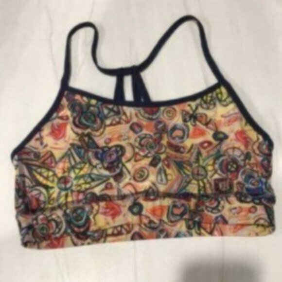 Joriki Women's Multicolor Abstract Floral Print Strappy Yoga Bra Top Size XS - Picture 5 of 7